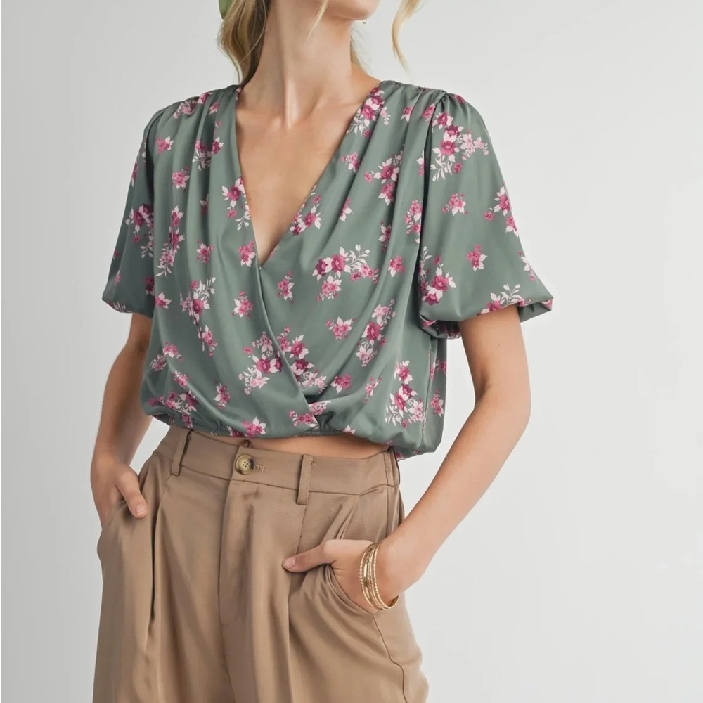 NWT Sadie & Sage crop blouse, size XS - Picture 2 of 4